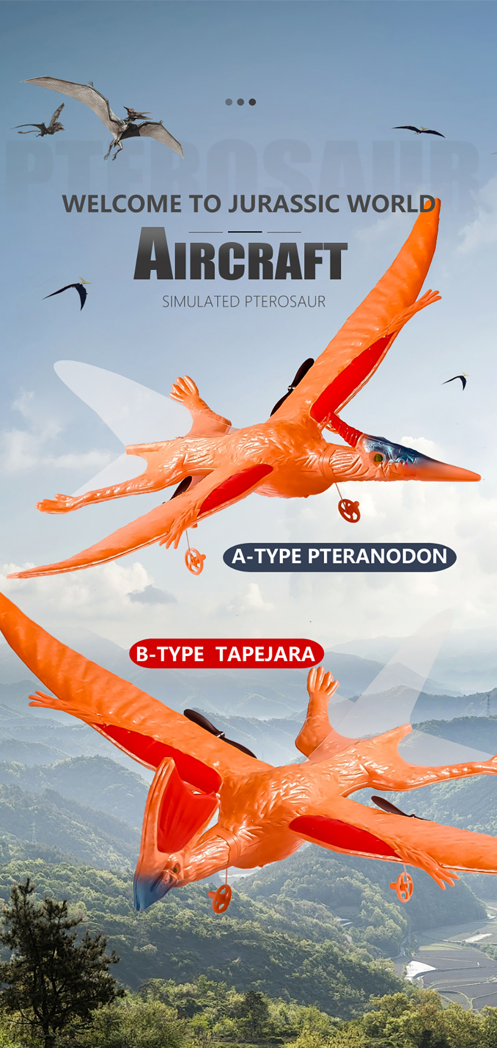 QF003-Pterosaur-Tapejara-Spannweite-von-390mm-24Ghz-2CH-Eingebauter-Gyro-EPP-RC-Flugzeug-Segelflugze-2011402-2